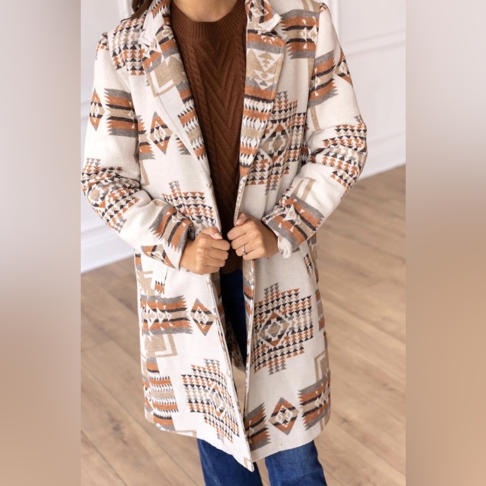Women's Patterned Pea Coat